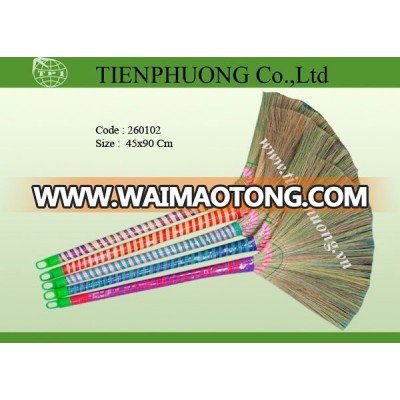 sorghum grasss broom with colorful handle